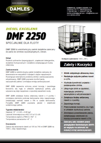 DMF 2250 czyszczenie, oszczedność paliwa, zwiekszona moc, odpieniacz (DW10)